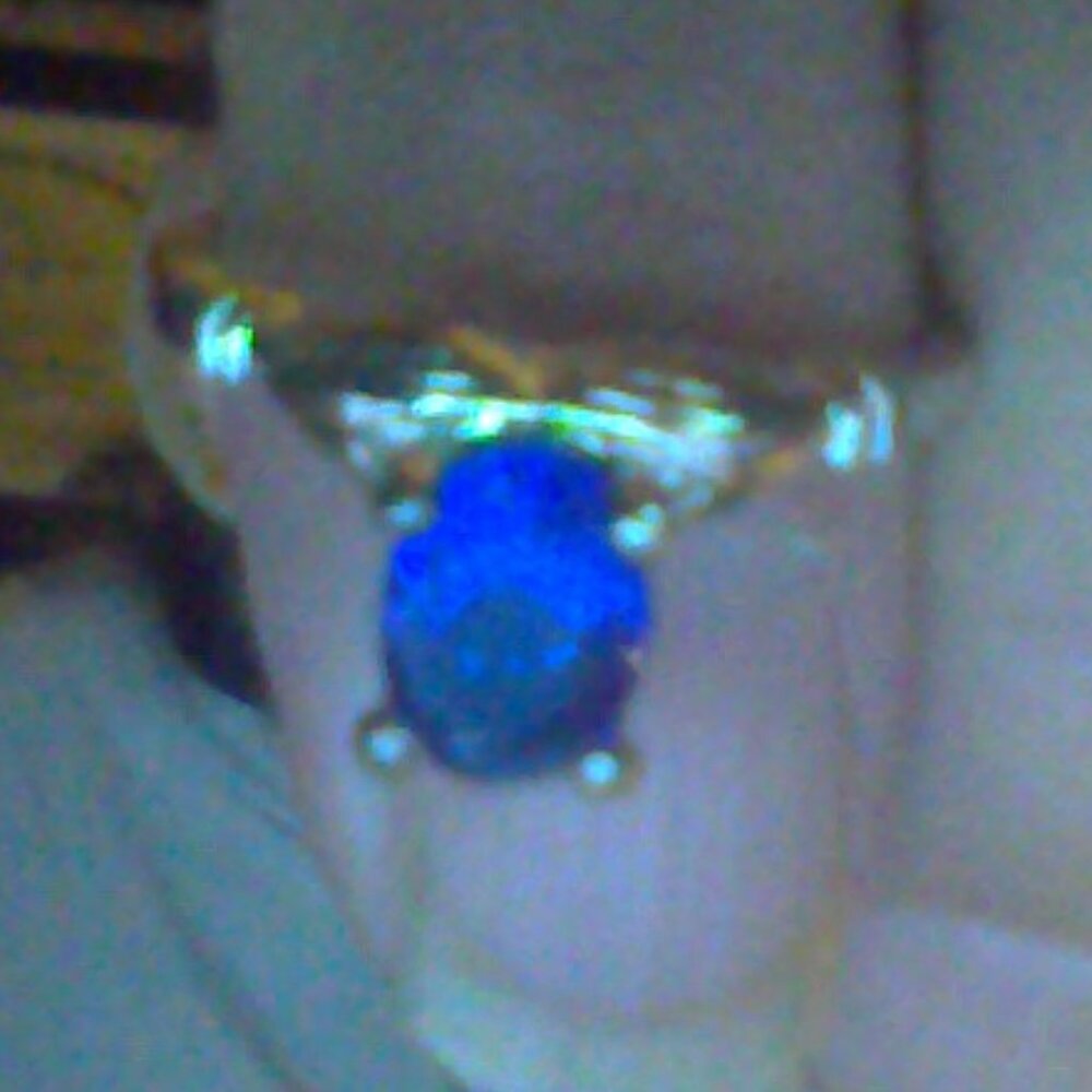 size 10 ring 925 st. silver and cz sapphire